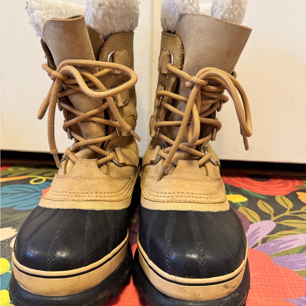 Sorel Caribou Buff Suede Waterproof Winter Snow Boots NL 1005-280 Women's Size 8 - Picture 3 of 7
